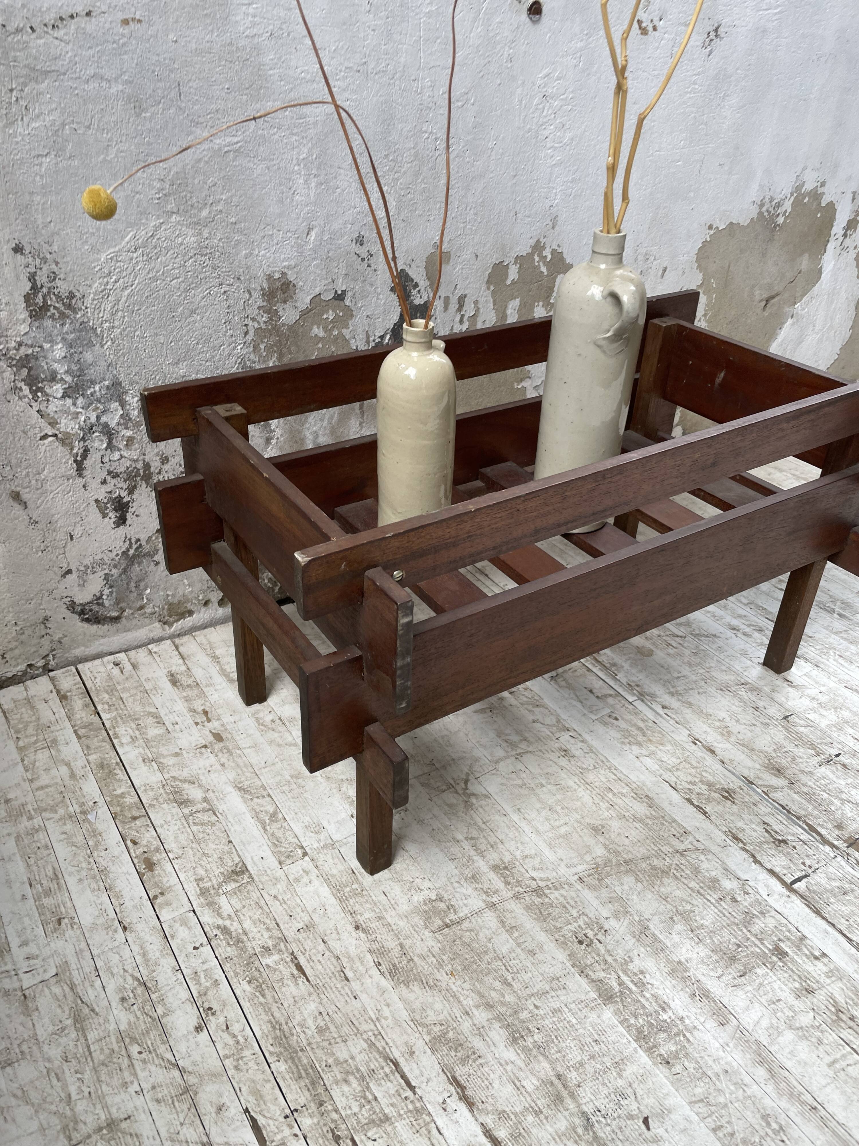 Small modernist oak planter from the 1950s