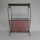 Vintage steel side table with magazine rack, 1950s.