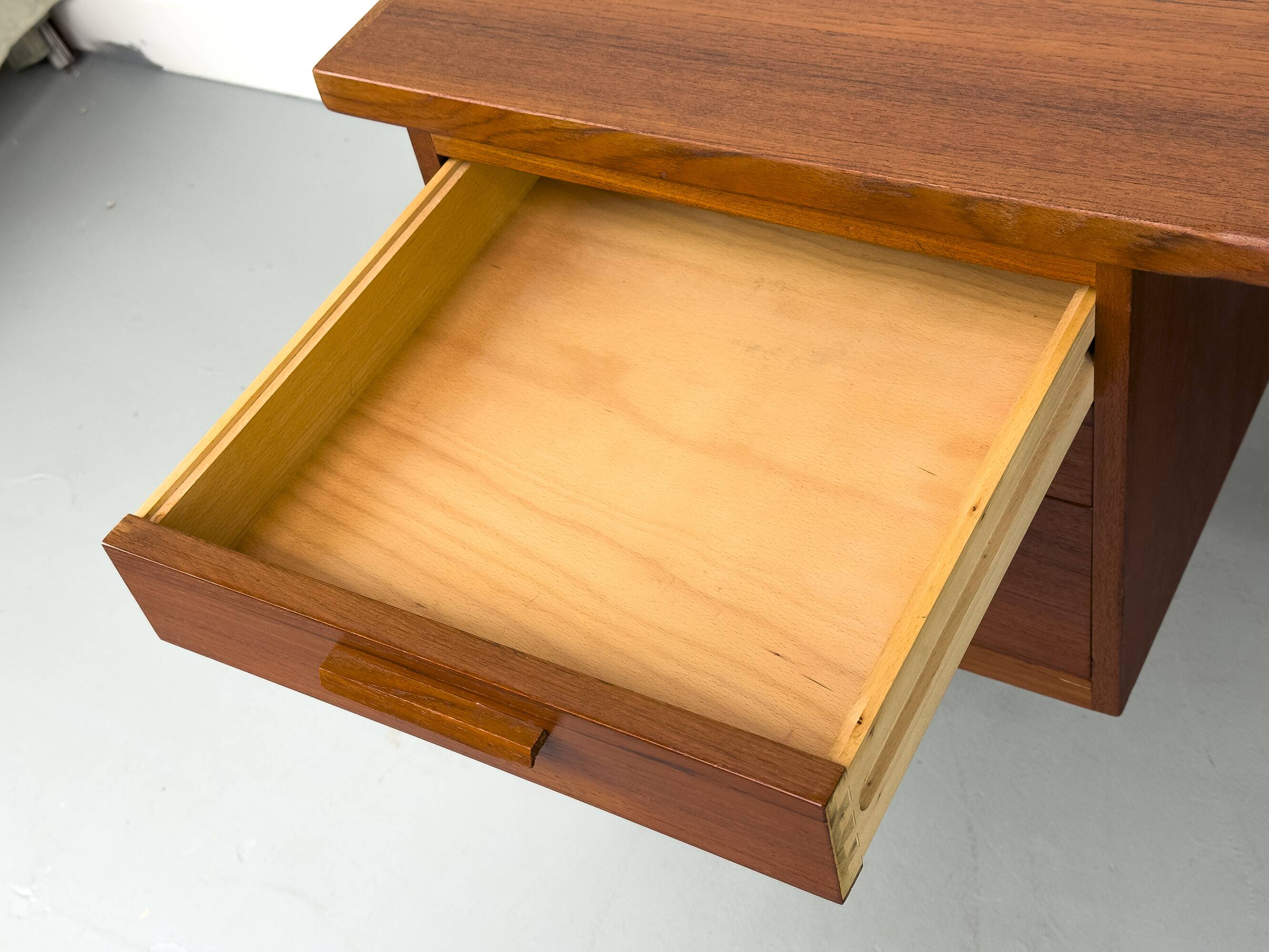 Danish teak desk with drawers, 1960s