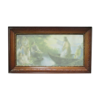 Vintage wooden frame for picture of photo - smoothly sculpted.