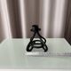 Vintage Black Wrought Iron Candle Holder – Sculptural Brutalist Design