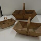 Lot of 3 gardener baskets