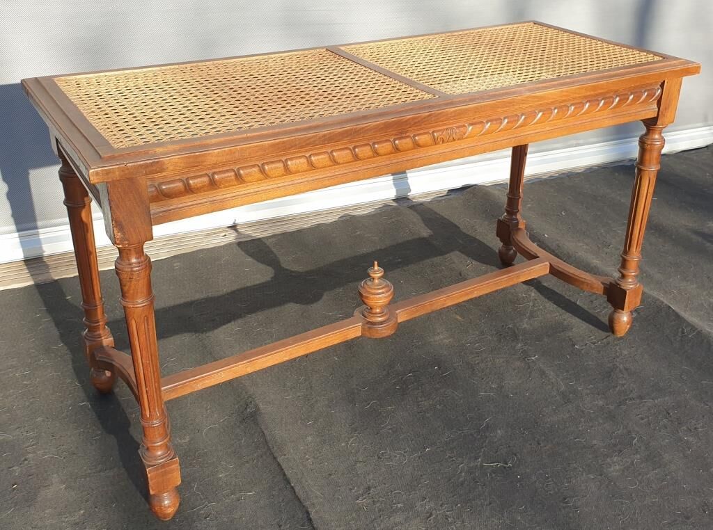Louis XVI double-style canne piano bench