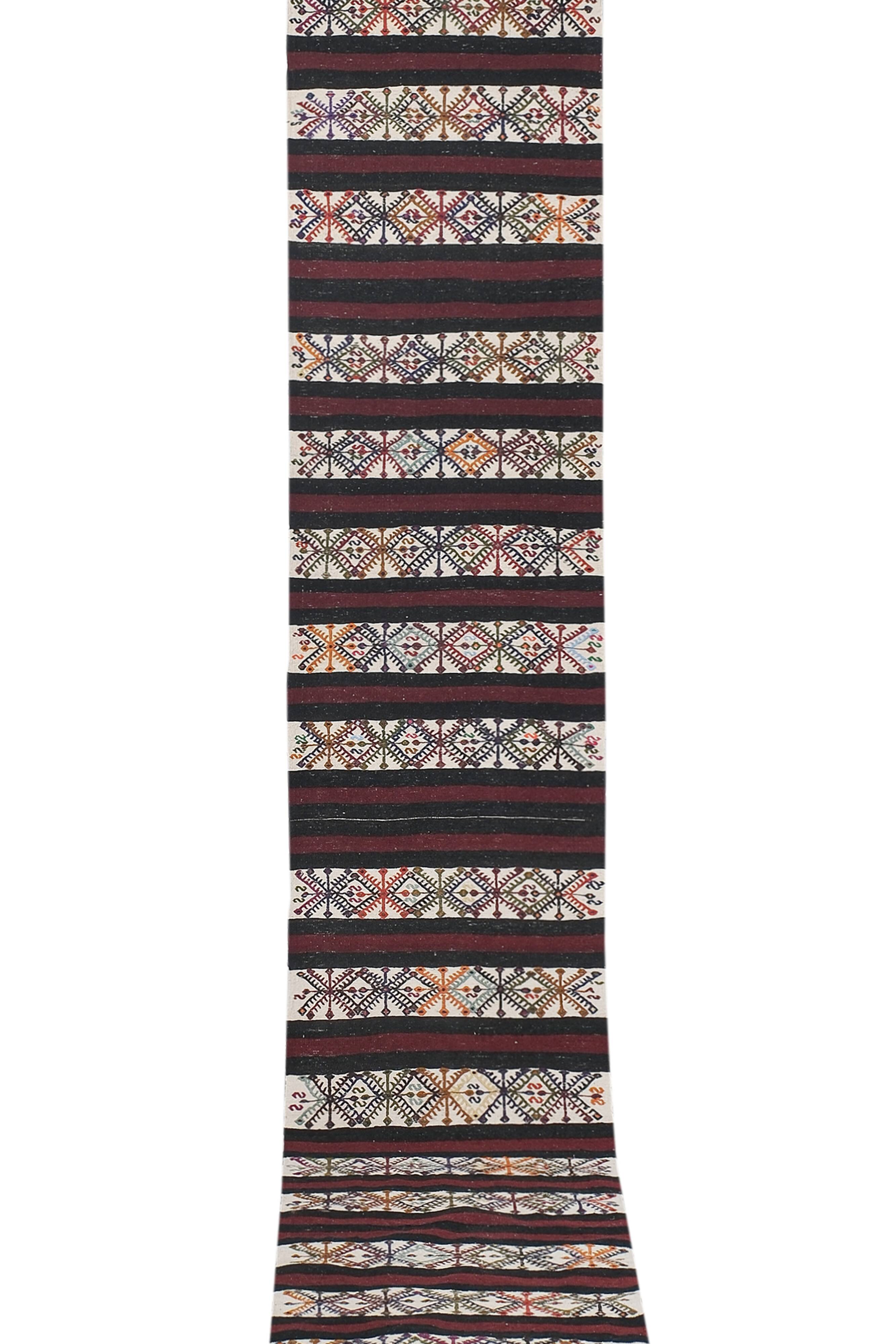 Vintage Turkish Oushak Handwoven Rug 69x465 cm