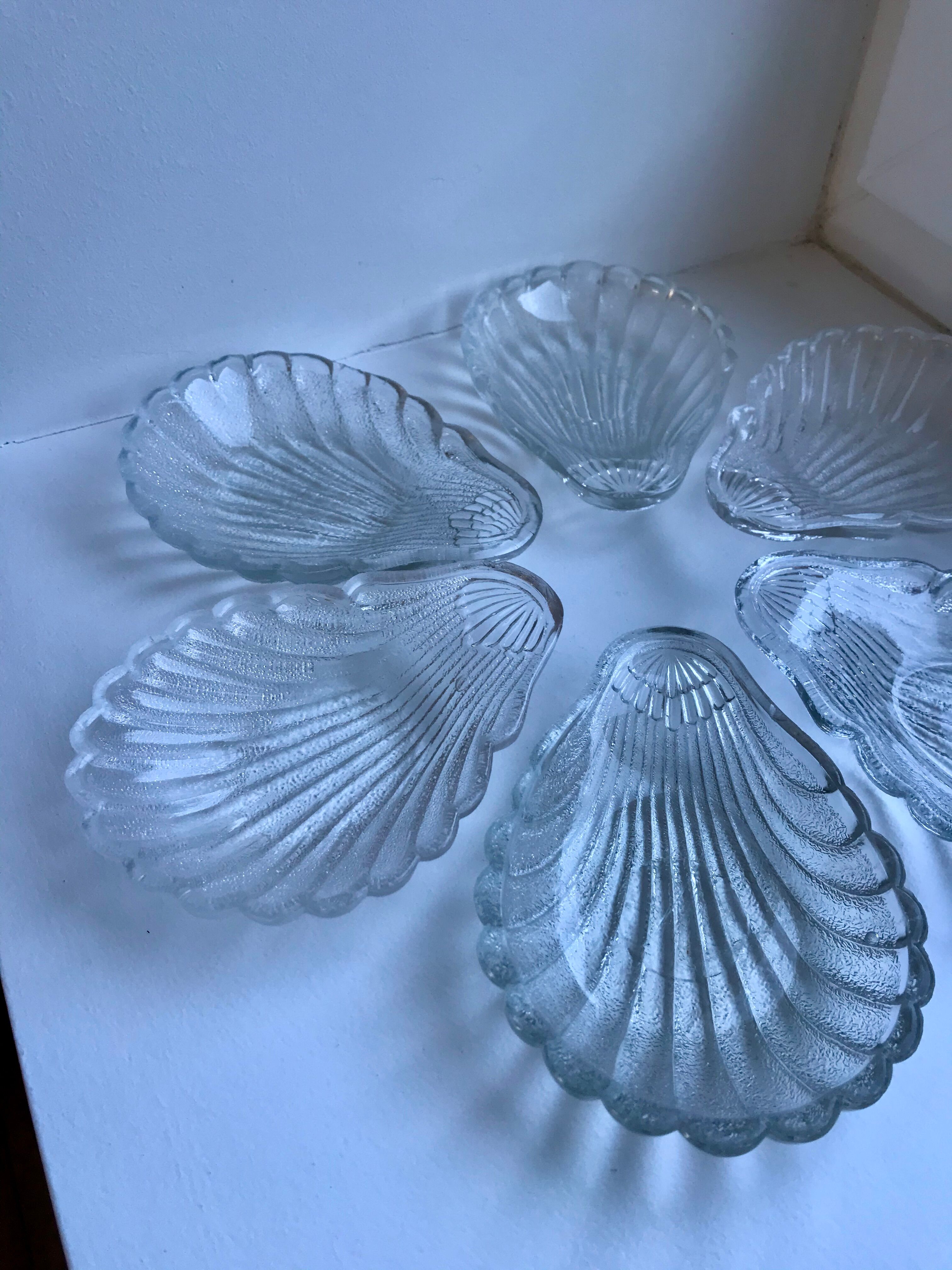 Set of 6 glass pockets 70s