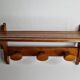 Vintage design wall coat rack, 3 oval hooks, 50s/60s, 62 cm