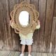 Large braided rattan mirror 1960