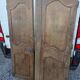 Pair of solid oak wardrobe doors from the 19th century.