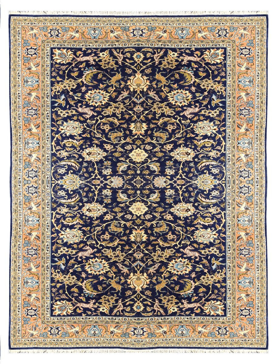 Oriental Carpet Ghoum Iran Wool and Silk - 220 x 350 cm - "Galerie Sardje"