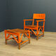 Scandinavian folklore armchair with footrest