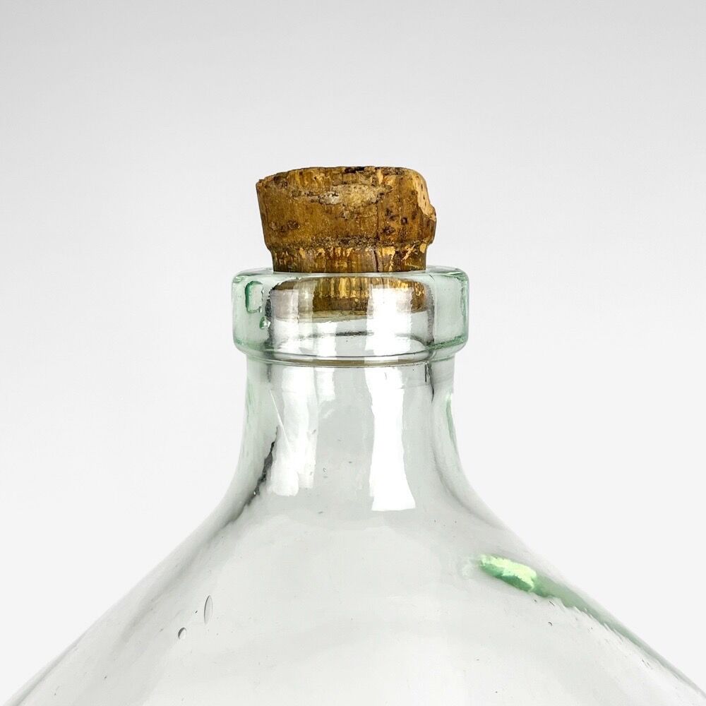 Demijohn transparent cylindrical molded glass 30 l