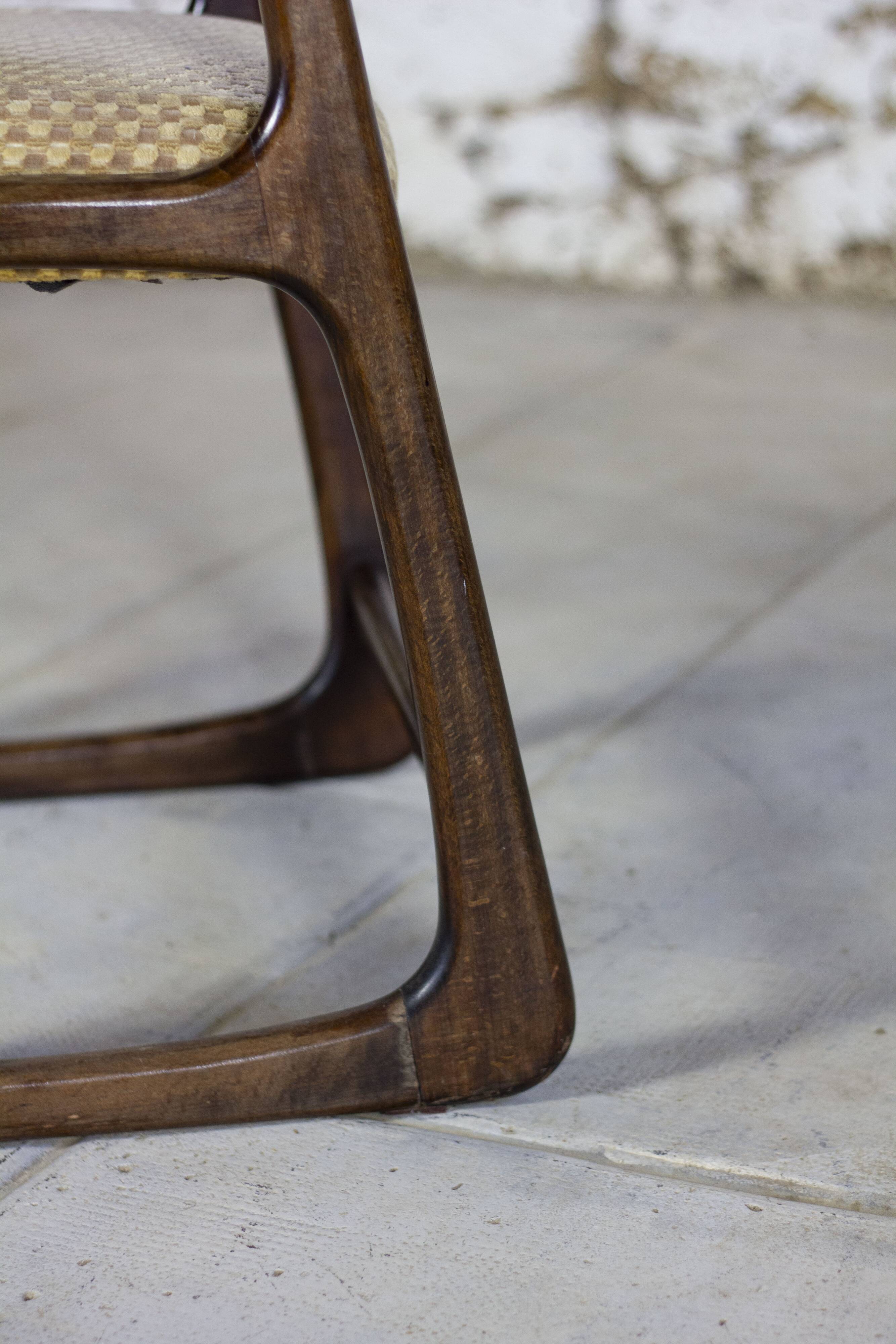 Set of 3 sleigh chairs by Baumann, 1960