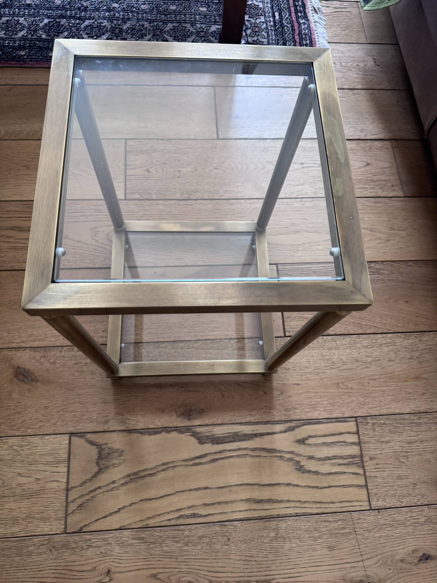Brass and glass table