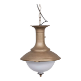 Paire de suspensions en laiton et opaline