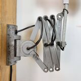 Applique murale industrielle grise à ciseaux, années 1960