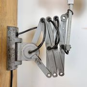 Industrial Grey Scissor Wall Lamp, 1960s