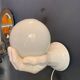 Handmade ceramic wall lamp from the 80s