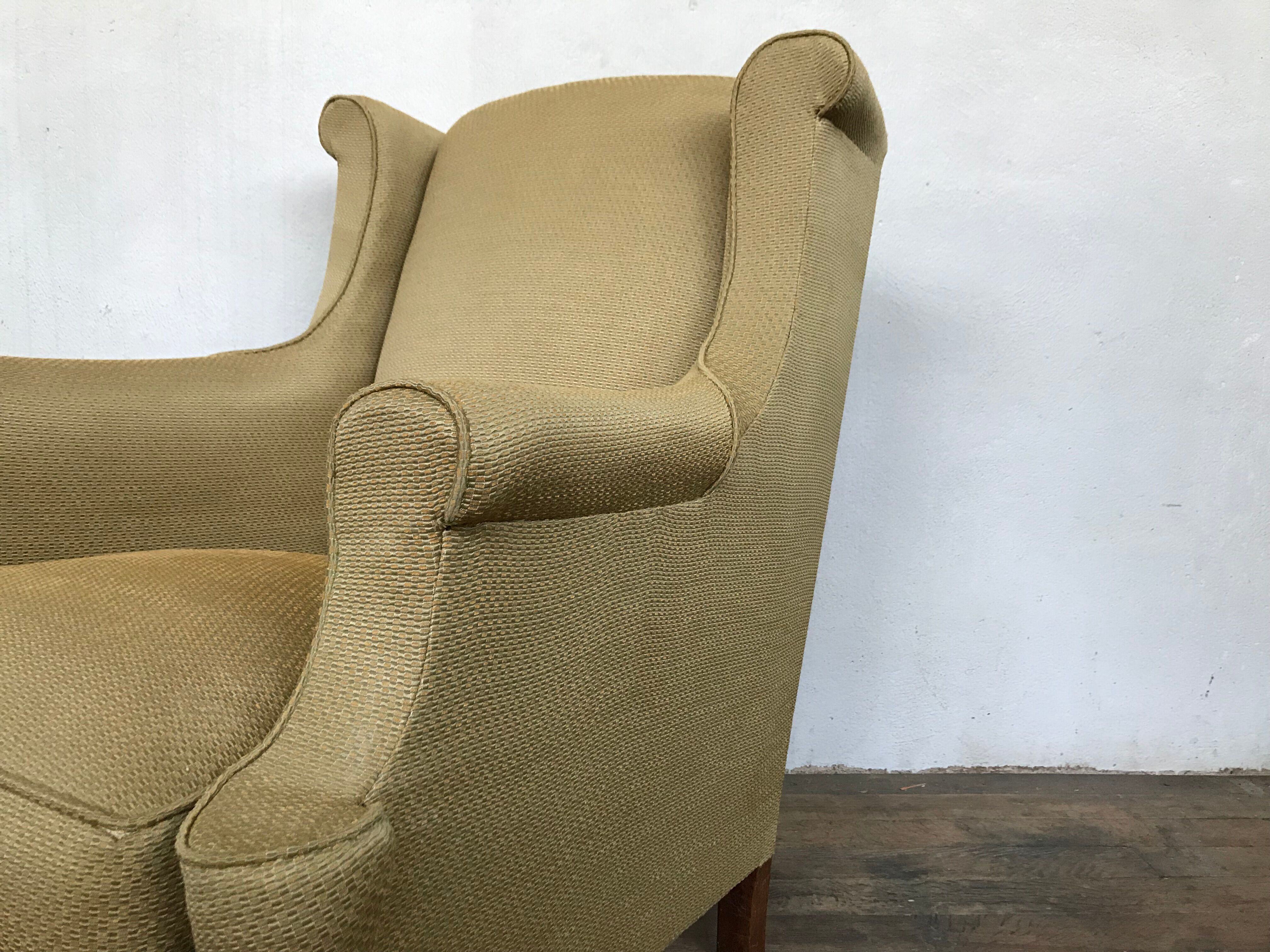 Pair of vintage ear chairs 1950 1960 design italy