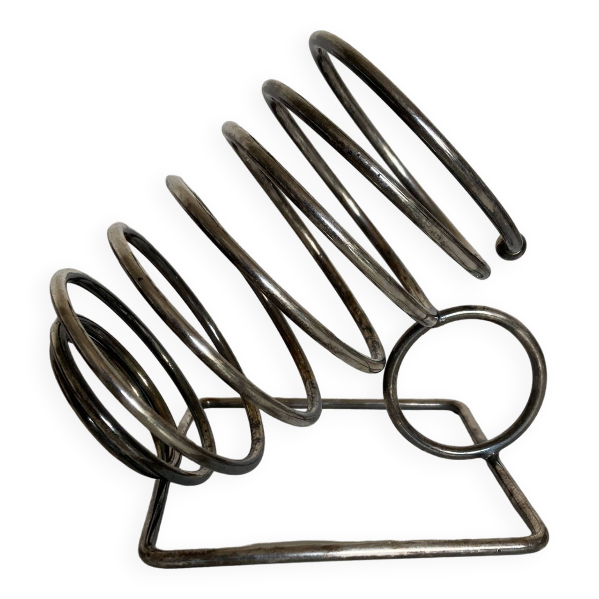 Spring bottle holder in silver metal 1970