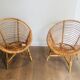 Paire de fauteuils en rotin