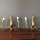 Pair d swans solid brass wall light