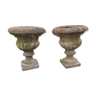 Paire de vases en pierres reconstituées années 60