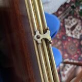 Miroir de barbier bois et laiton