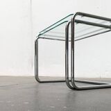 Nested glass tables Mid-century space age, 1960s, set of 2