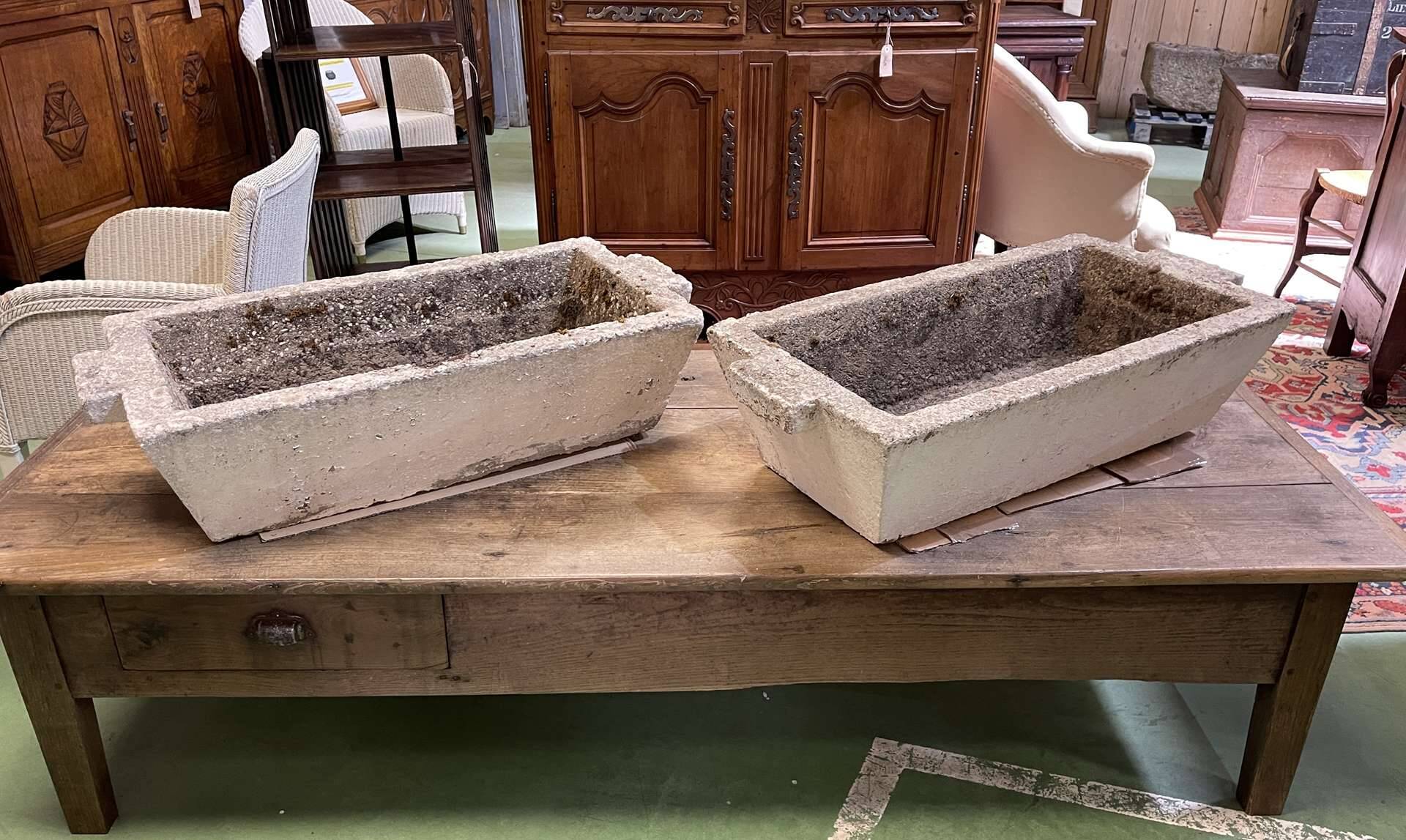 Pair of 1970s cement planters