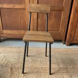 Wooden and metal school chair