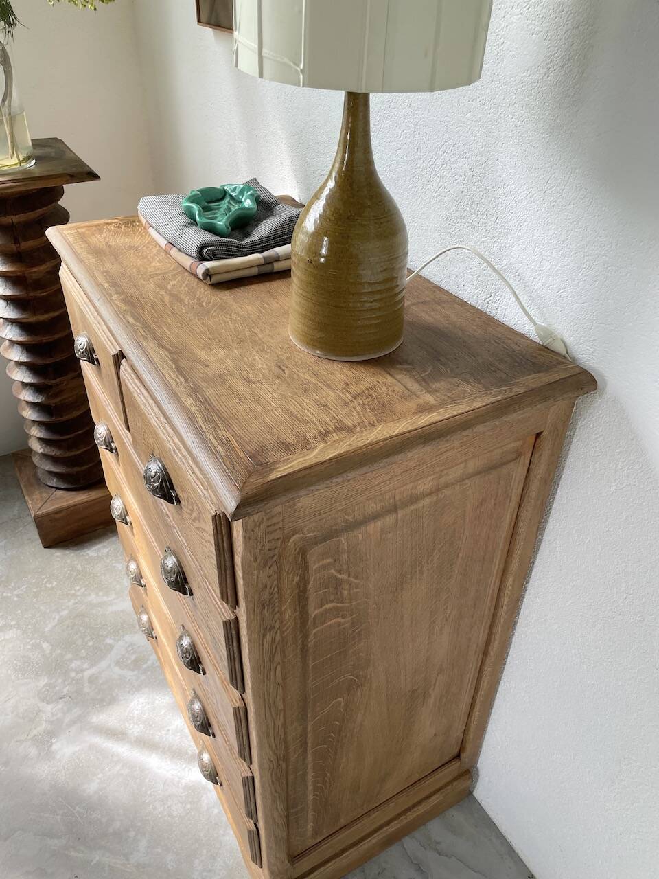 1950 oak chiffonier chest of drawers