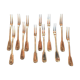 12 snail forks, silver metal