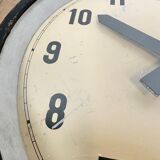 Black industrial factory wall clock from IBM, 1950s