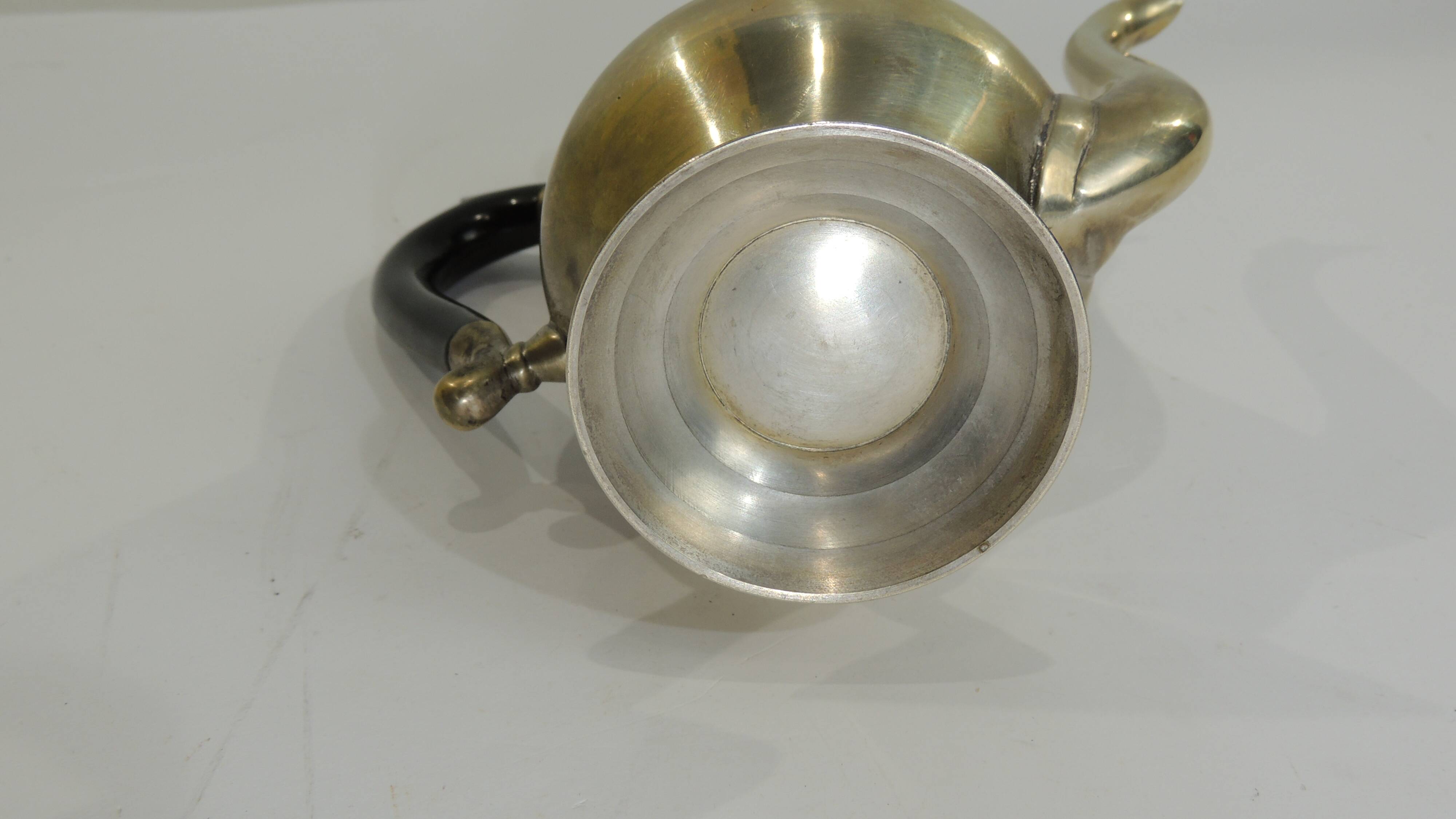 Solid brass teapot, vintage French / 20th century