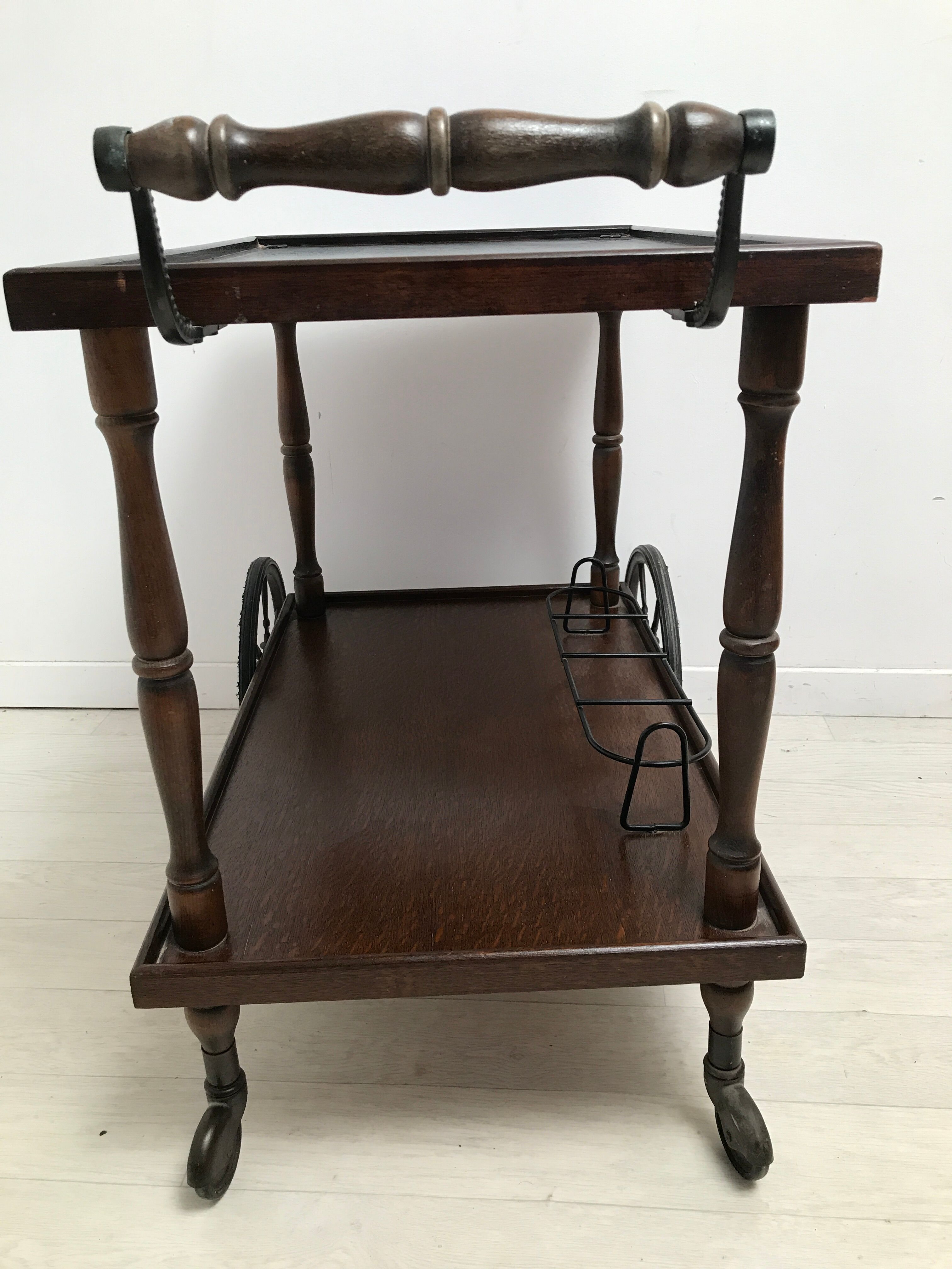 Vintage wheeled dessert Bottle Support