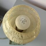Lampe en verre taillé et globe en verre de Clichy vintage