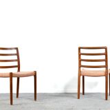 Set of 2 model 85 dining chairs by Niels Moller from Denmark