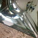Jean Luce Art Deco ashtray in mercurized Saint Gobain glass