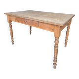 Antique rustic bistro farm table 1900 one drawer - 1m23
