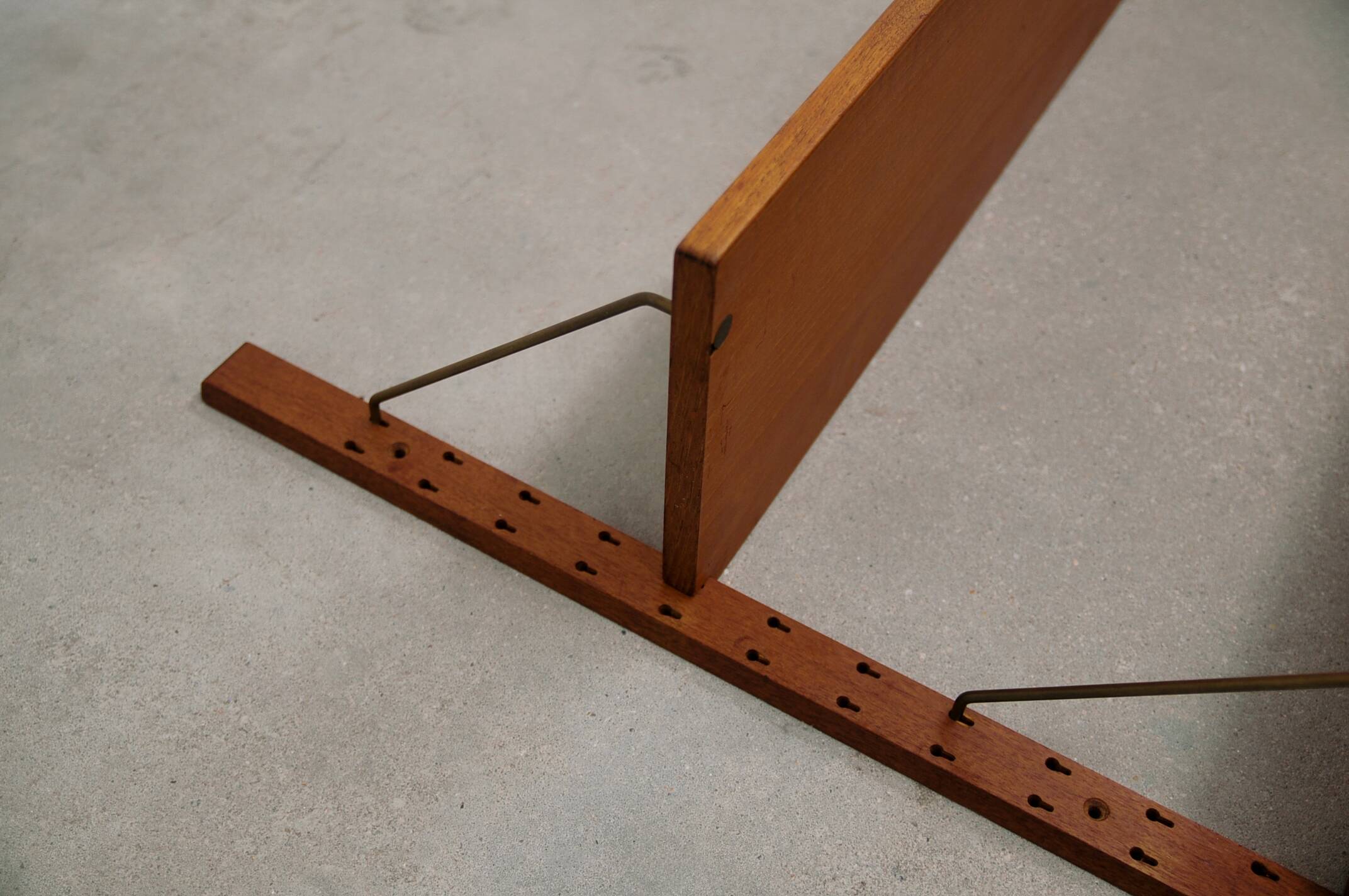 Vintage danish wall system brass supports