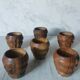 Carved wood shells salt and pepper shaker