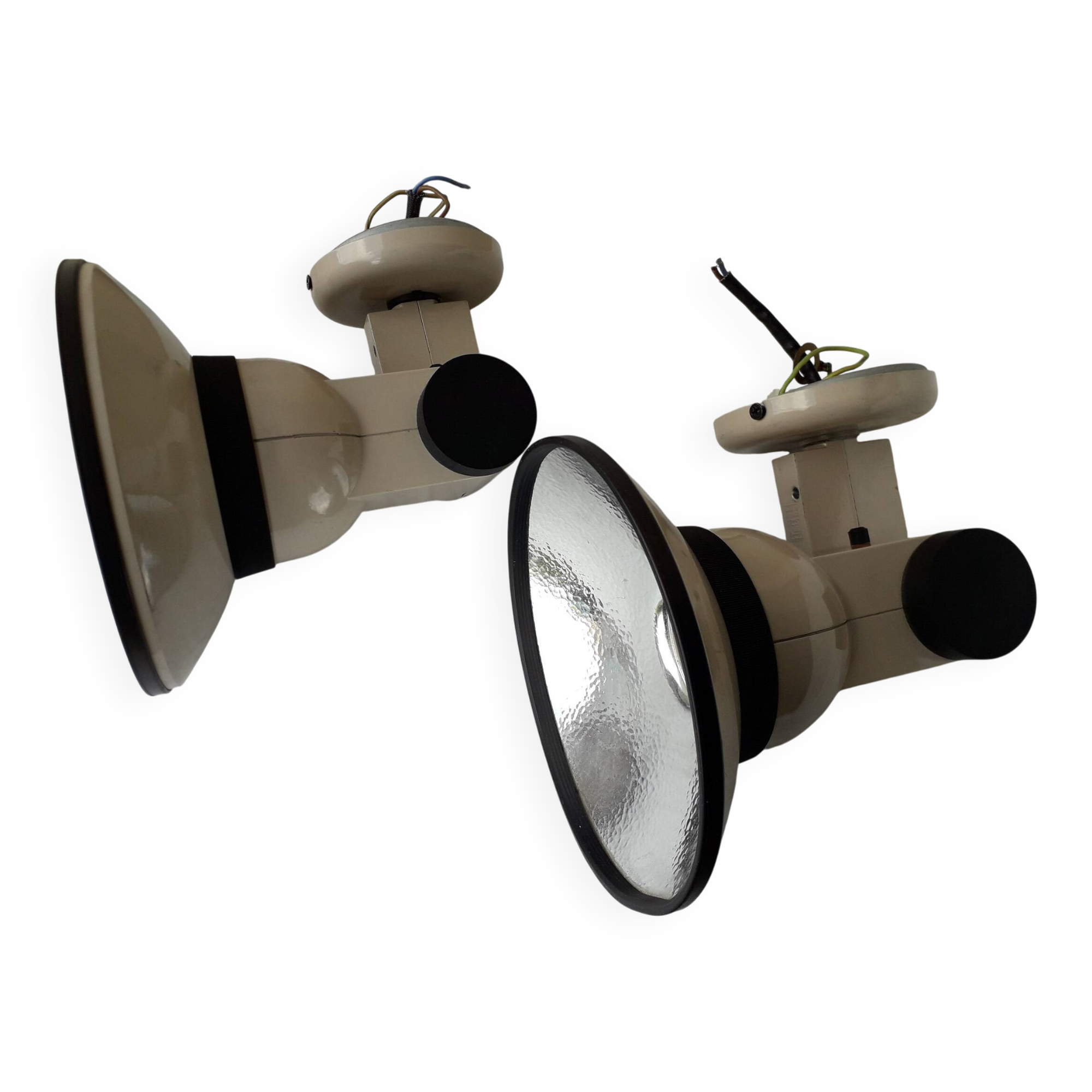 Pair of adjustable spotlight wall lights