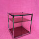 VINTAGE 1970 RECTANGULAR COFFEE TABLE WITH SQUARE CHROME TUBES AND 3 SHELVES