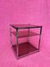 Bout de canape vintage 1970 rectangulaire chrome tube carre 3 plateaux