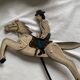 Rider and his horse in enamelled sheet metal rocking