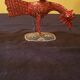 “Rooster” incense burner in sheet metal. Hand painted.