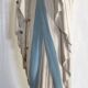 Statue of the holy virgin in hand-painted plaster signed lance 44 cm
