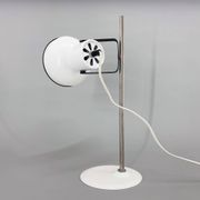 Mid-century White Metal Table Lamp, Czechoslovakia