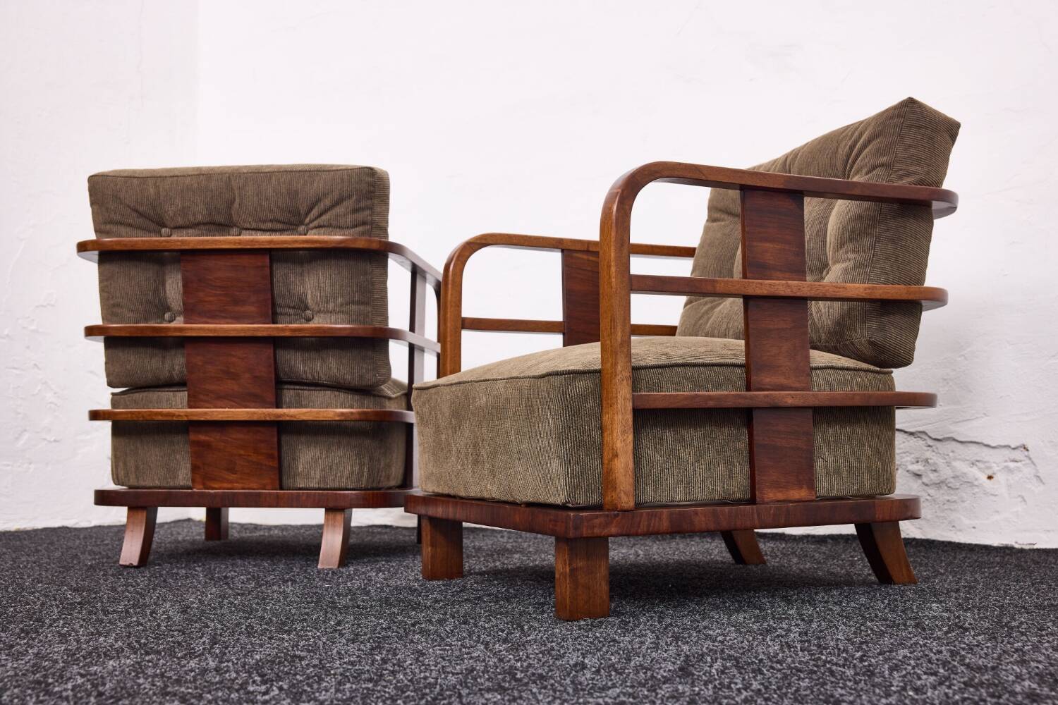 Lajos Kozma, importants fauteuils Art Déco de Budapest Werkstatte, années 1930