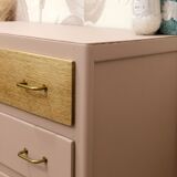 1960s chest of drawers, compass feet, rose liberté